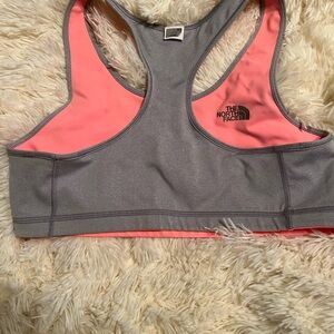 The North Face Women's Gray and Pink Sports Bra.  Reversible